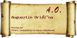 Augusztin Oriána névjegykártya